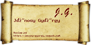 Jánosy György névjegykártya